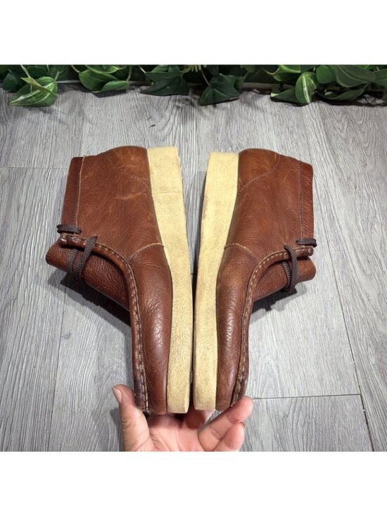 Vintage Clarks Wallabees High Boots Brown Leather Size 10 M Y2K main image 9